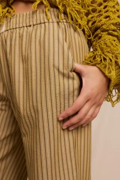 Slowlove Calças-Calça de pijama riscas Verde