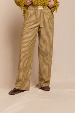 Slowlove Calças-Calça de pijama riscas Verde