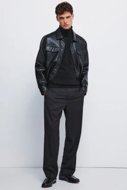 Springfield Calças-Calça de riscas reto cinzento