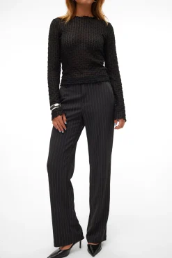 Vero Moda Fatos|Calças-Calça de terno listradas Preto