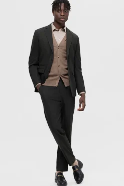 Selected Calças|Calças Clássicas-Calça de terno slim fit Verde