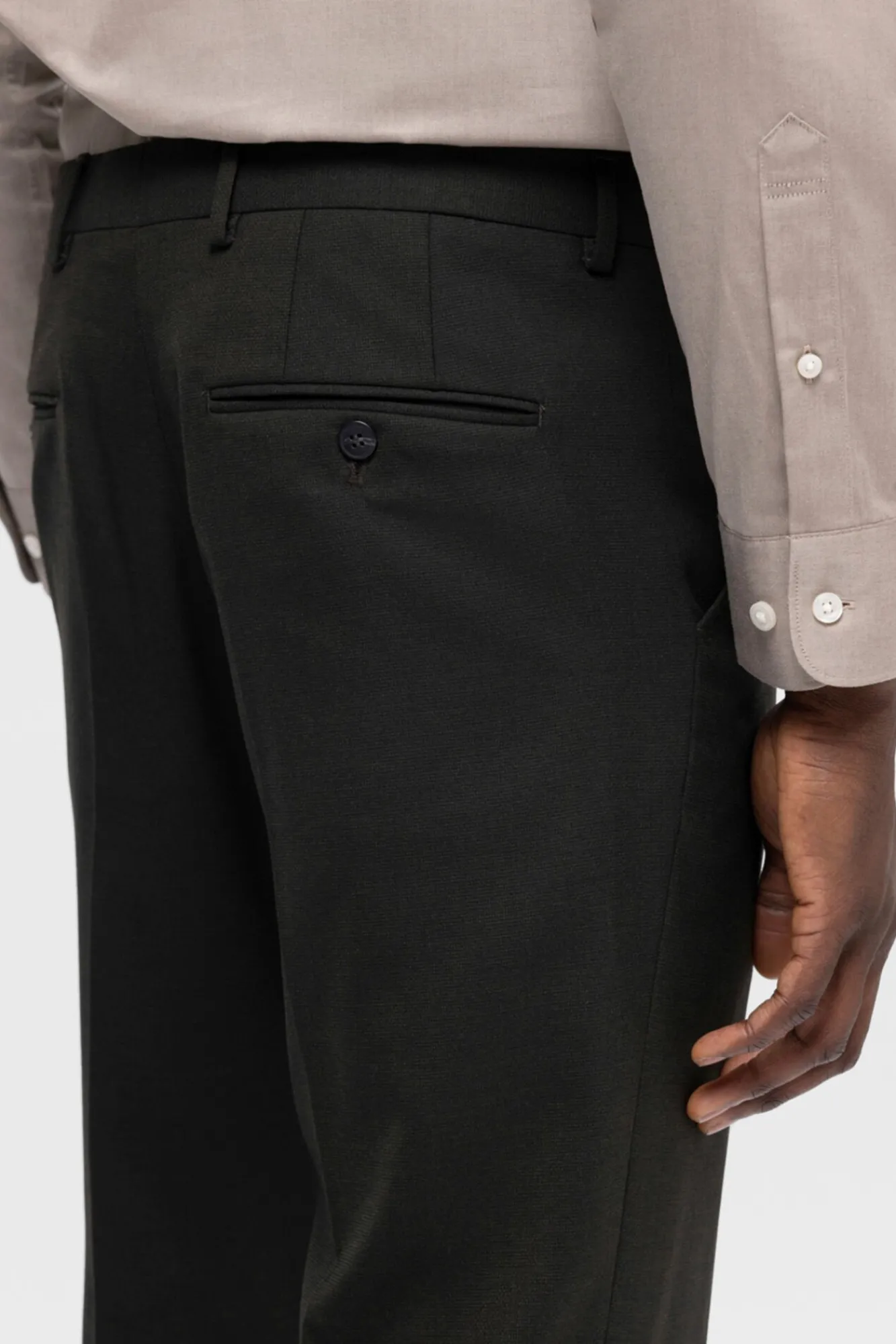 Selected Calças|Calças Clássicas-Calça de terno slim fit Verde