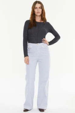 System Action Calças-Calça de veludo cotelê bege