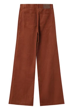 Grace & Mila Calças-Calça de veludo cotelê com bolsos frontais Laranja