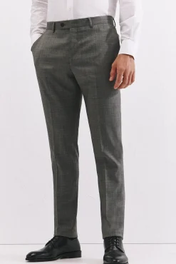 Cortefiel Calças|Calças Clássicas-Calça estruturada cinza slim fit Cinzento