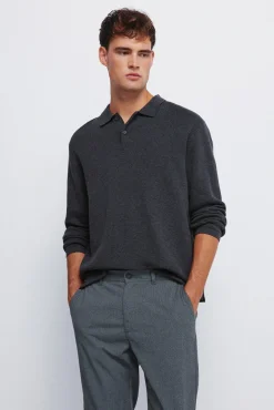 Springfield Calças-Calça estruturadas e slim fit cinzento