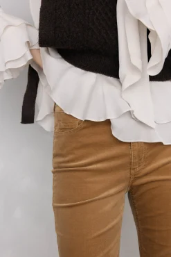 Pedro del Hierro Calças-Calça flare push-up de veludo Beige