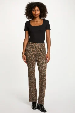 Morgan Calças-Calça jeans bootcut de cintura alta Multicolorido