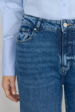 Pedro del Hierro Jeans|Calças-Calça jeans básica de perna larga Azul