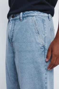 Springfield Jeans-Calça jeans calças chino lavada azul