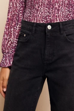 Slowlove Jeans|Calças-Calça jeans com abertura baixa Cinzento