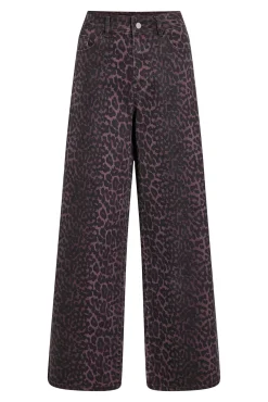Vila Jeans-Calça jeans com estampado de leopardo Granada