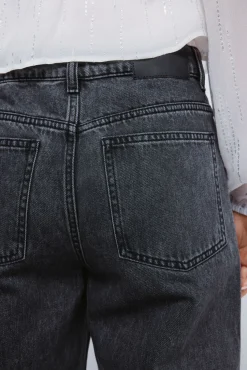 Springfield Jeans-Calça jeans com tachas largas preto