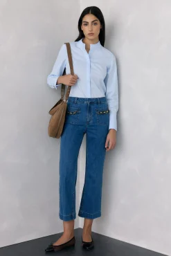 Pedro del Hierro Jeans-Calça jeans cropped Azul