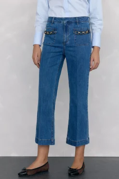 Pedro del Hierro Jeans-Calça jeans cropped Azul