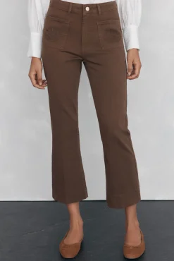 Pedro del Hierro Jeans|Calças-Calça jeans cropped Marrom