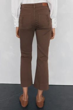 Pedro del Hierro Jeans|Calças-Calça jeans cropped Marrom