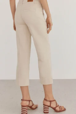Pedro del Hierro Jeans|Calças-Calça jeans cropped de perna larga Beige