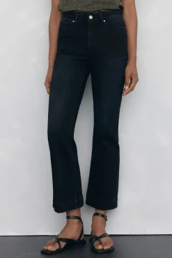 Pedro del Hierro Jeans|Calças-Calça jeans cropped flare push-up Cizento