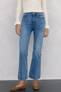 Pedro del Hierro Jeans|Calças-Calça jeans cropped flare push-up Azul