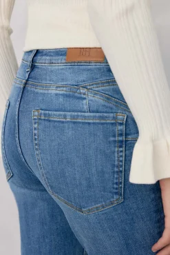 Pedro del Hierro Jeans|Calças-Calça jeans cropped flare push-up Azul