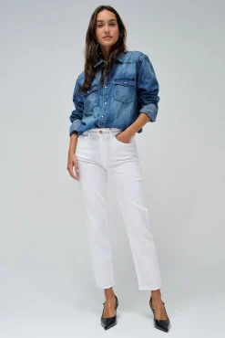 Salsa Jeans Jeans|Calças-Calça jeans cropped slim True Branco