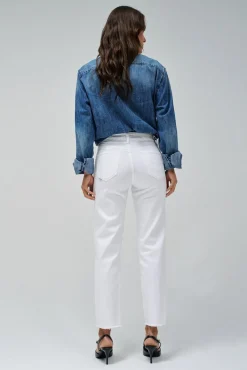 Salsa Jeans Jeans|Calças-Calça jeans cropped slim True Branco