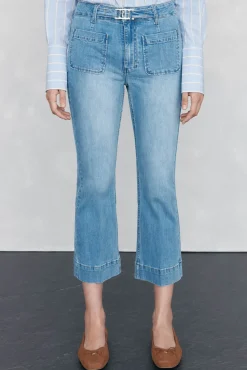 Pedro del Hierro Jeans|Calças-Calça jeans cropped Stovepipe Azul