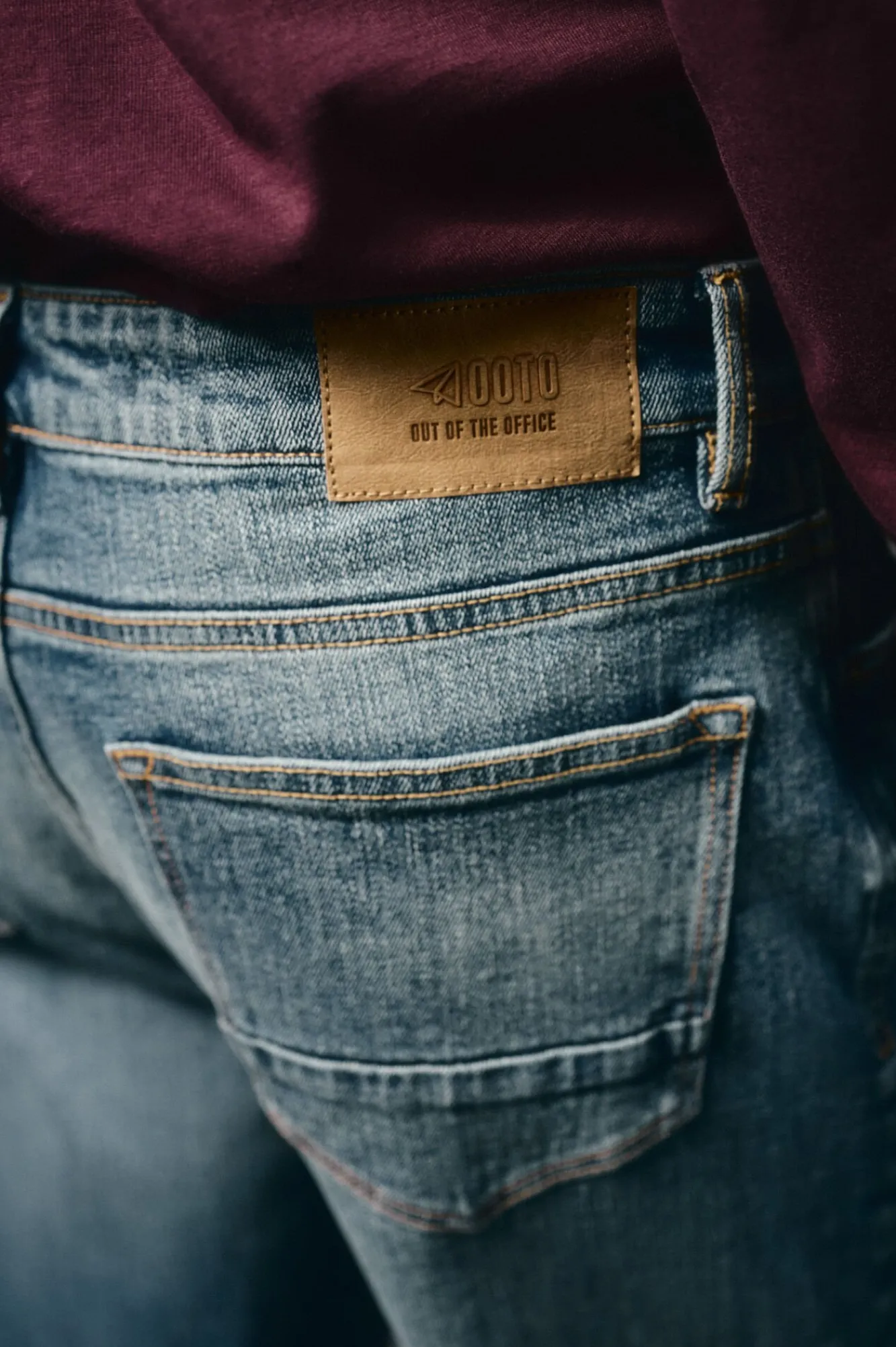 OOTO Jeans|Calças-Calça jeans de corte reto Azul