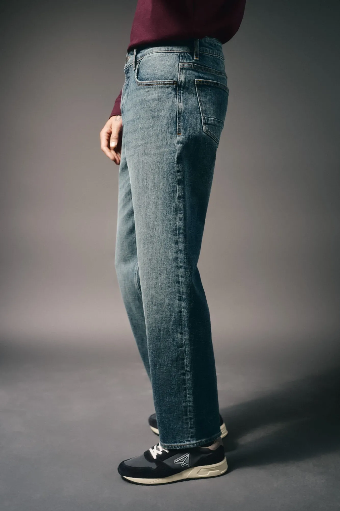 OOTO Jeans|Calças-Calça jeans de corte reto Azul