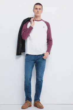 Springfield Jeans-Calça jeans de malha slim fit azul