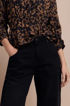 Slowlove Jeans|Calças-Calça jeans estilo barril Preto