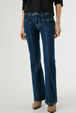 Pepe Jeans Jeans-Calça jeans flare de corte baixo azul