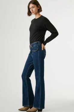 Pepe Jeans Jeans-Calça jeans flare de corte baixo azul