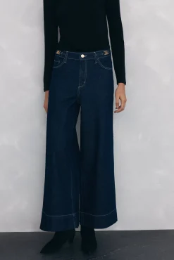 Pedro del Hierro Jeans|Calças-Calça jeans larga Azul