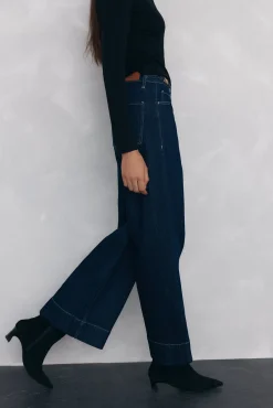 Pedro del Hierro Jeans|Calças-Calça jeans larga Azul