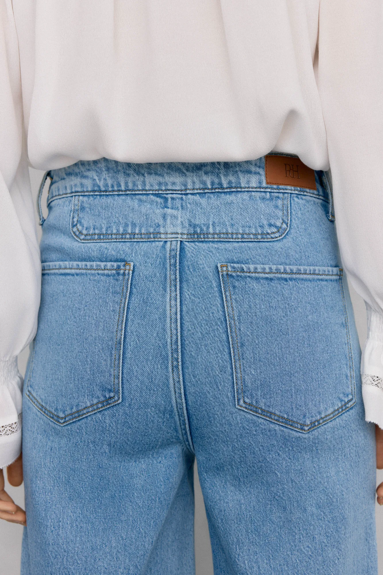 Pedro del Hierro Jeans|Calças-Calça jeans larga Azul