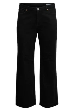 Vero Moda Curve Jeans|Calças-Calça jeans larga tamanho grande Preto