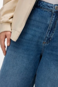 Vero Moda Curve Jeans|Calças-Calça jeans larga tamanho grande Azul