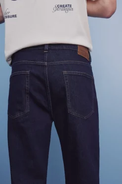 Springfield Jeans-Calça jeans lavagem desbotada azul