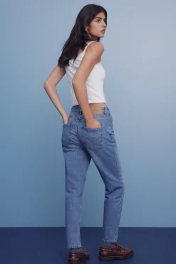Springfield Jeans-calça jeans mamãe azul