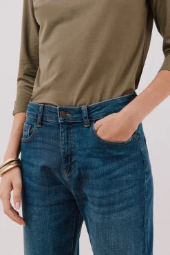 Cortefiel Jeans|Calças-calça jeans mamãe Azul