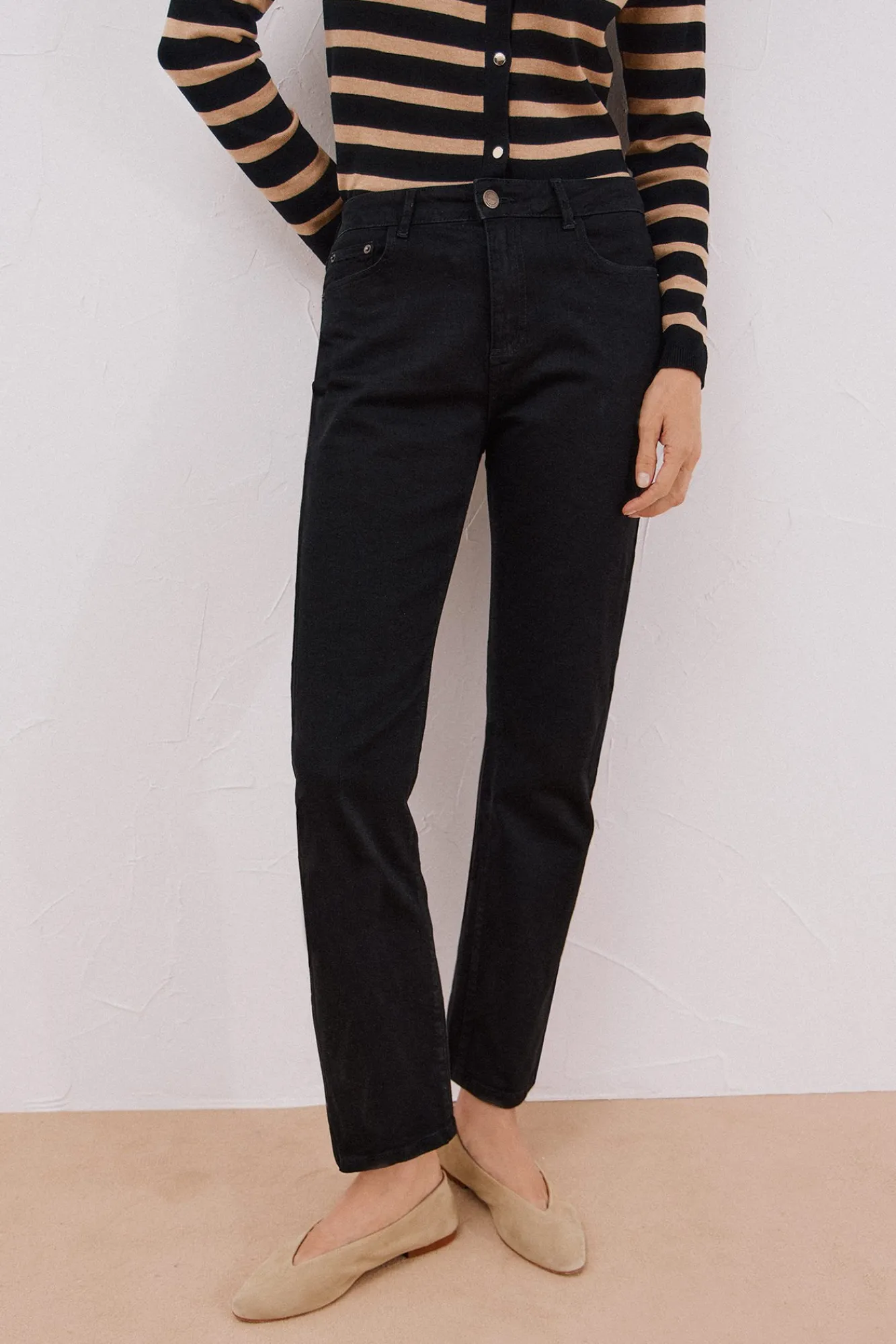 Cortefiel Jeans|Calças-Calça jeans reta Preto