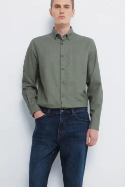 Springfield Jeans-Calça jeans reta com lavagem escura azul