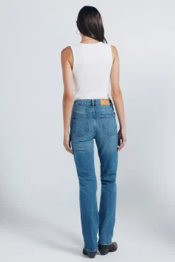 Springfield Jeans-Calça jeans reta com tachas azul
