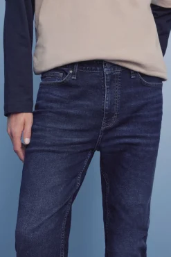 Springfield Jeans-Calça jeans skinny com lavagem escura azul