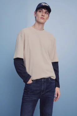 Springfield Jeans-Calça jeans skinny com lavagem escura azul