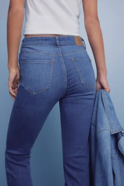 Springfield Jeans-Calça jeans slim cropped azul