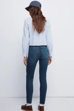 Springfield Jeans-Calça jeans slim cropped azul