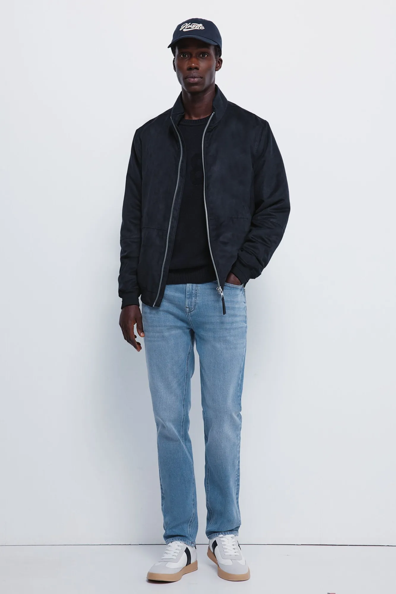 Springfield Jeans-Calça jeans slim fit com lavagem média azul